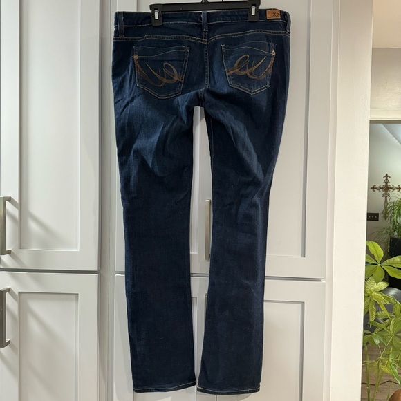 X2 Denim - Express X2 W01 Ultra Low Rise Skinny Leg Jeans Women's Size‎ 12 Long Dark Wash